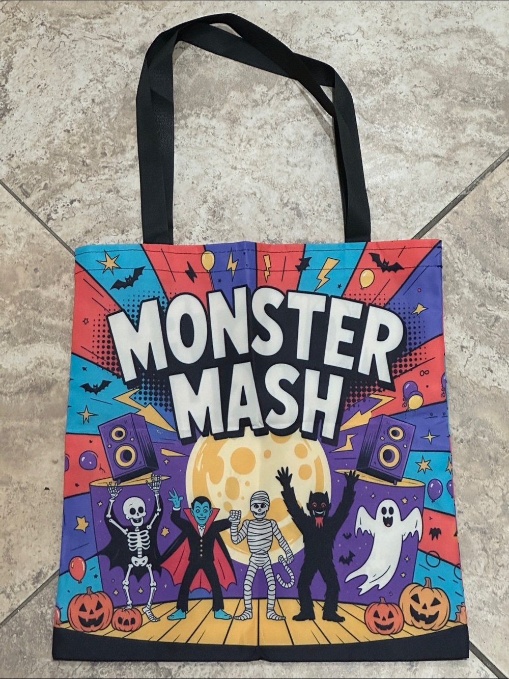Kids Monster Mash Tote Bag - Colorful Halloween